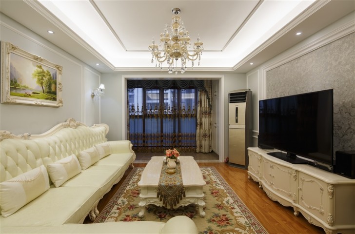 江南世家130平簡歐風格-客廳