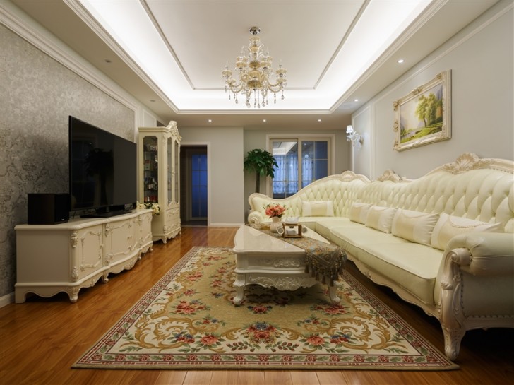 江南世家130平簡歐風格-客廳