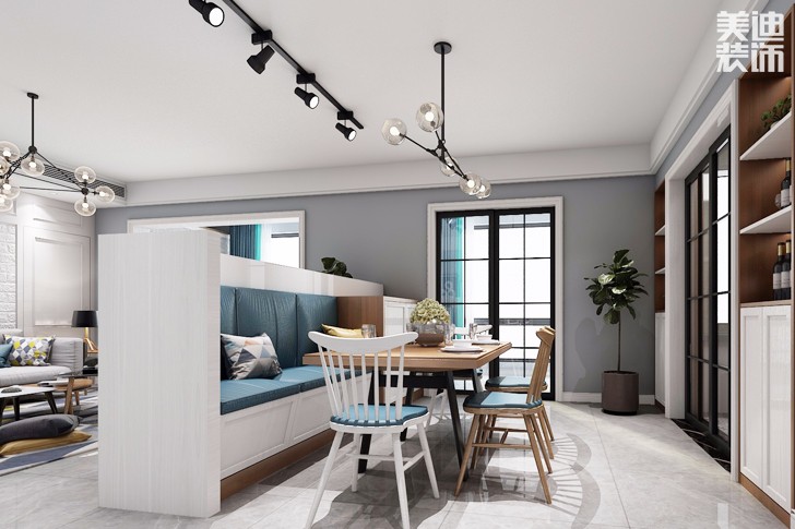 東部美的城136㎡半包北歐風效果圖--餐廳