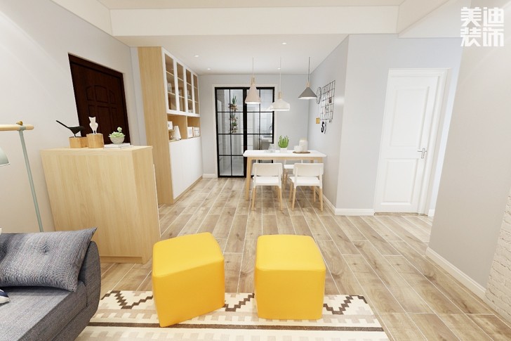 乾源國際96平米北歐風案例效果圖--餐廳