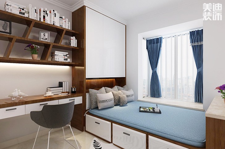 御景東方138㎡新中式裝修效果圖-臥室