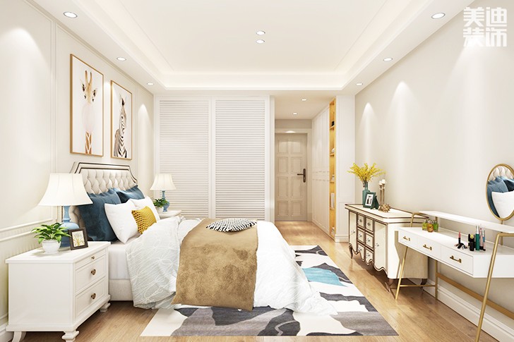 北辰三角洲110平米小美風格案例效果圖--臥室