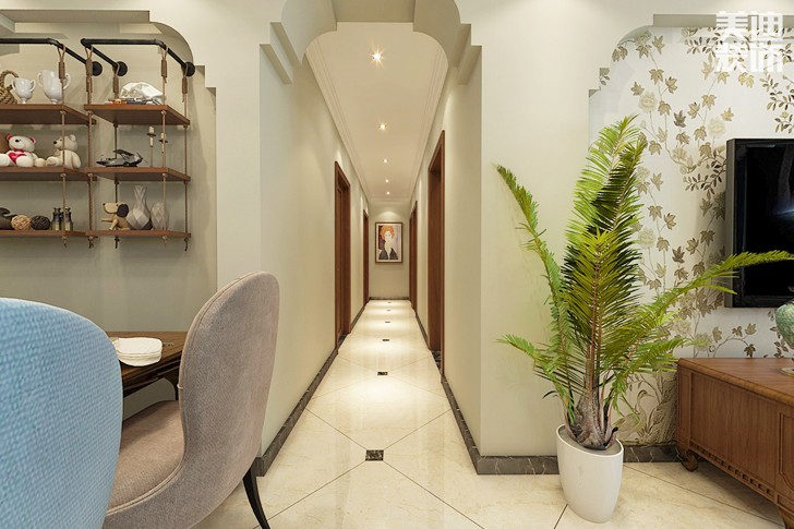 勤誠達(dá)新界117平米小美風(fēng)格案例效果圖--過道