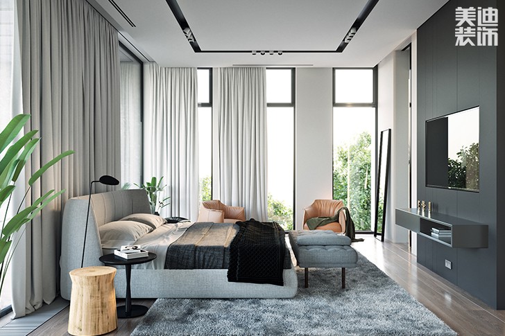 花明樓自建房132平米現(xiàn)代簡約風(fēng)格-臥室