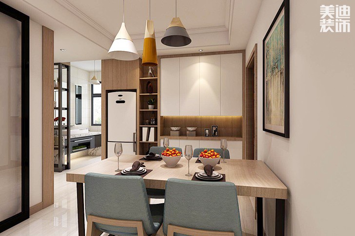 三一翡翠灣90平簡約裝修案例圖--餐廳