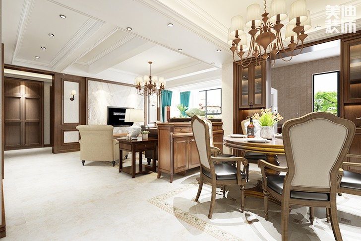 德景園125平新中式裝修案例圖--餐廳