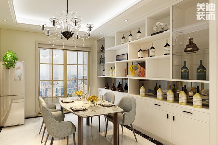 濱江華府140平方現代風格效果圖--餐廳