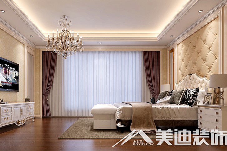 	岳陽縣私人別墅400平歐式裝修風格--三樓主臥室1