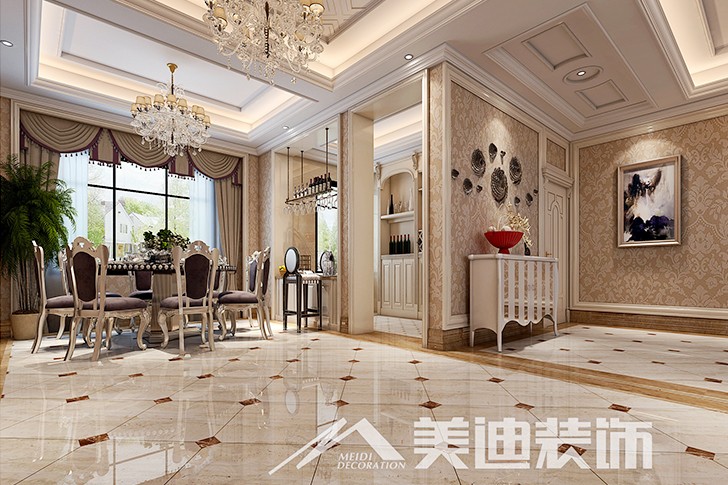 	岳陽縣私人別墅400平歐式裝修風格--一樓餐廳