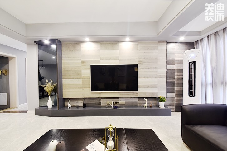 乾源國際115㎡現代簡約裝修案例圖--客廳