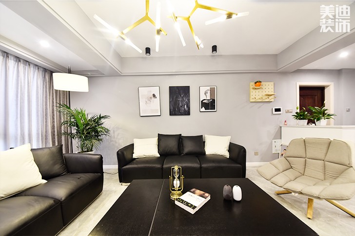 乾源國際115㎡現代簡約裝修案例圖--客廳