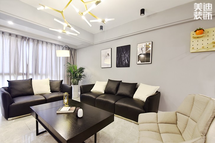 乾源國際115㎡現代簡約裝修案例圖--客廳
