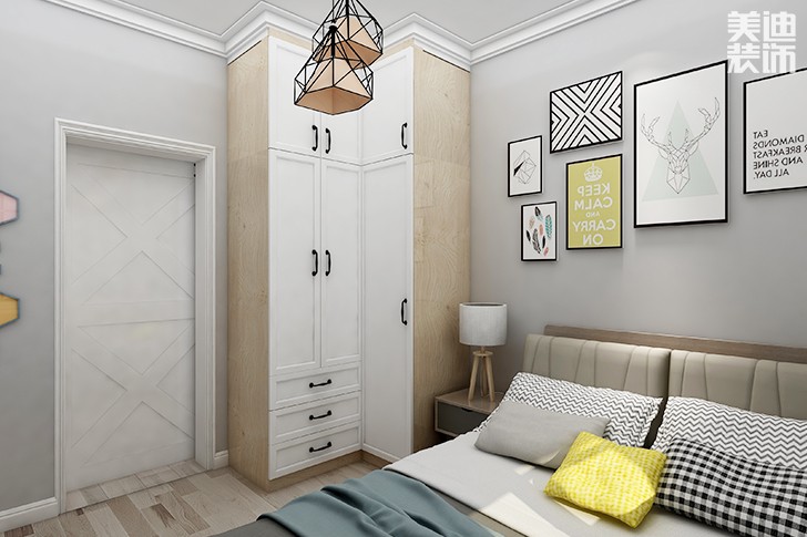 銀園公寓89平米現代簡約風格裝修效果圖--次臥3