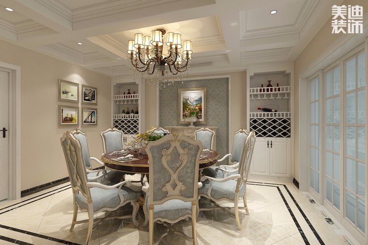 萬科城355平米簡約風格裝修效果圖--餐廳