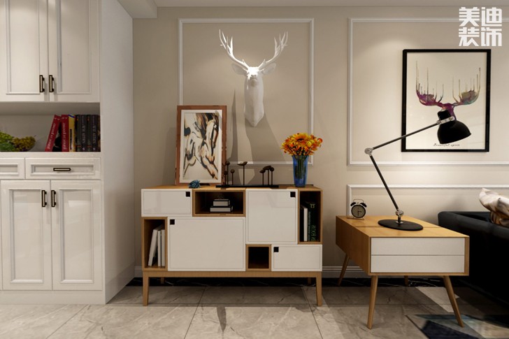 五一大道202135平米簡美風格裝修效果圖--玄關