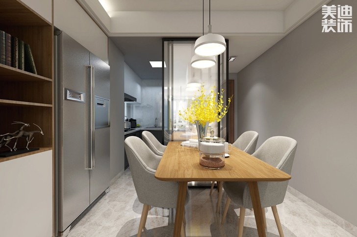 新城國際花都93平米北歐風格裝修效果圖--餐廳