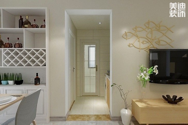合能洋湖公館86平米現代北歐風格裝修效果圖--過道