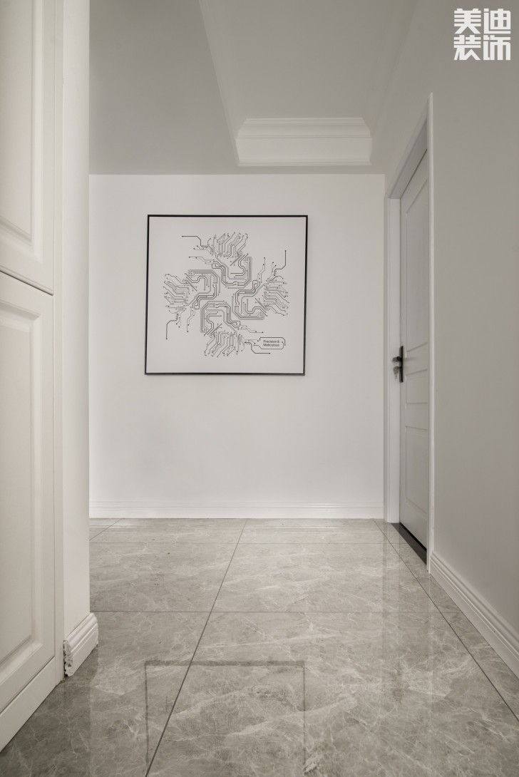 雙灣國際120平米新奢古典案例裝修實拍圖-過道