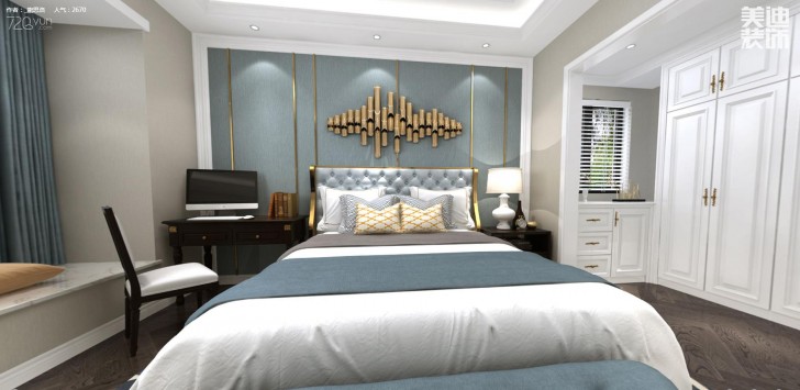 江山壹號(hào)200平米新古典風(fēng)格裝修效果圖--臥室