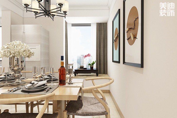 金科世界城120平米新中式風格裝修效果圖--餐廳