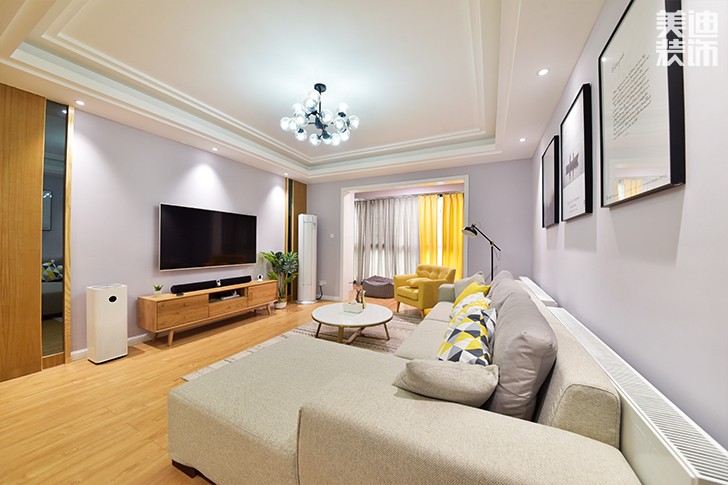 科大佳園120平日式MUJI風裝修案例圖--客廳