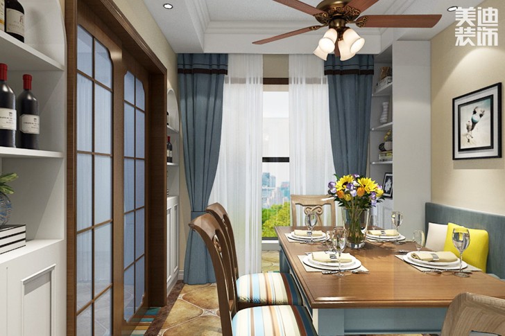 長房云時代117平米地中海風格裝修效果圖--餐廳