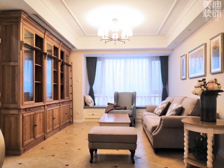 方小區(qū)128小美風格裝修案例實拍圖--客餐廳