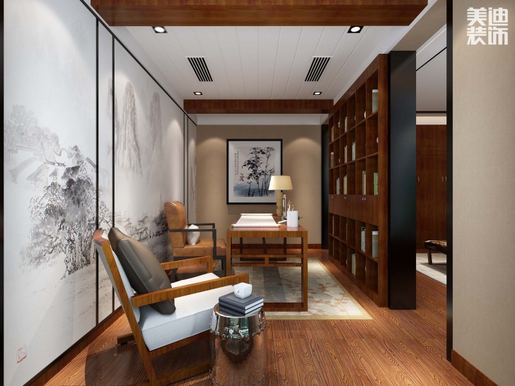 海倫春天460平米中式風格案例效果圖--書房