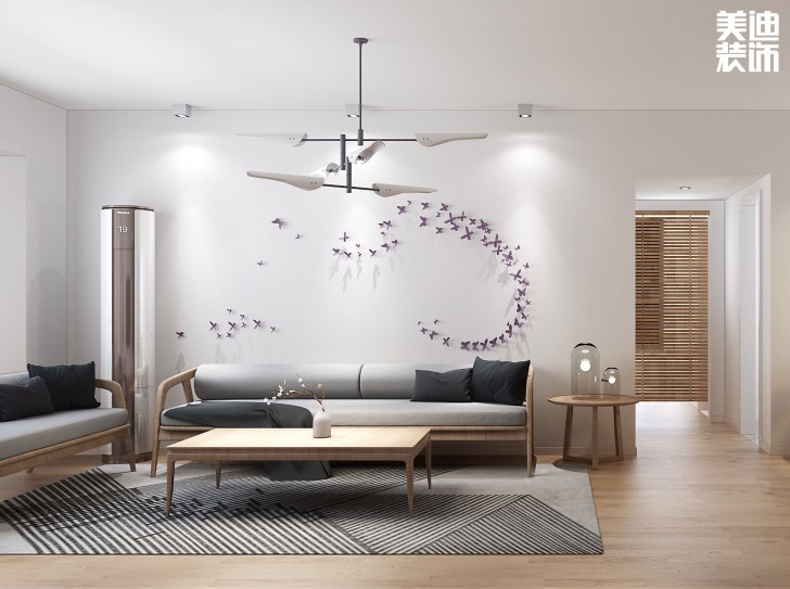 鑫遠和城105平方米現代日式風格案例圖--客廳