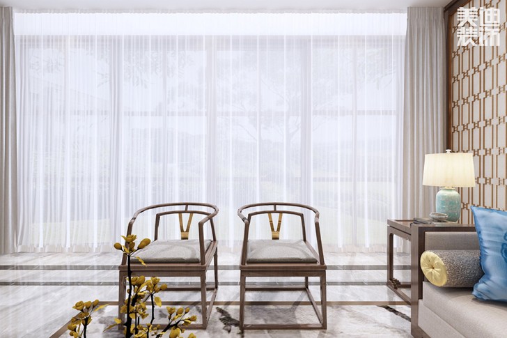 南山蘇迪亞諾500平米新中式風格裝修案例效果圖--客廳