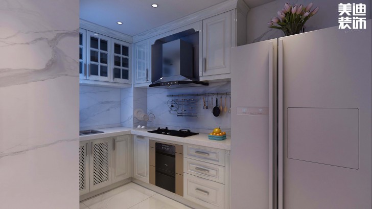 君華御庭87平方米法式網紅風格裝修案例效果圖--廚房