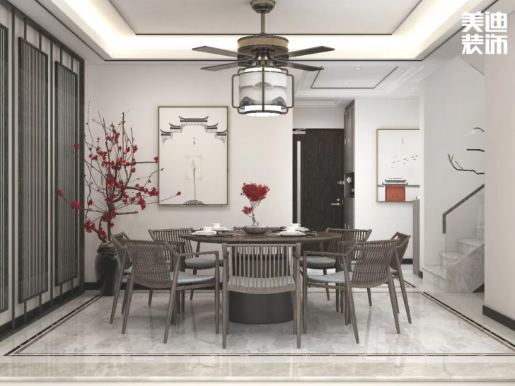平安象湖風情453平方米新中式案例效果圖--餐廳