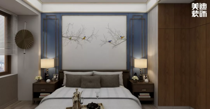 北大資源理想家園116平方米新中式案例效果圖--臥室
