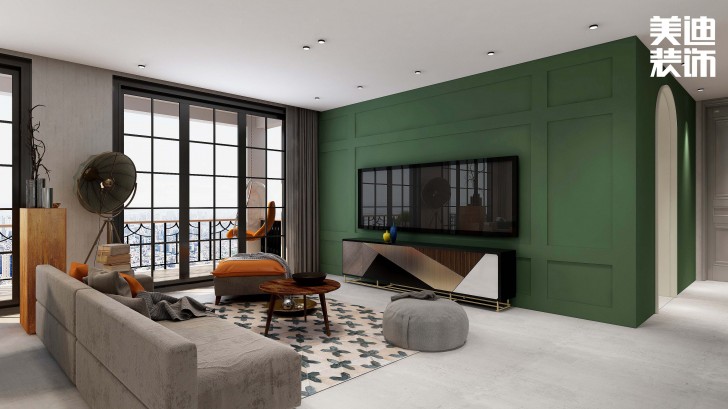 嘉和城128平方米北歐風(fēng)格案例效果圖--客廳