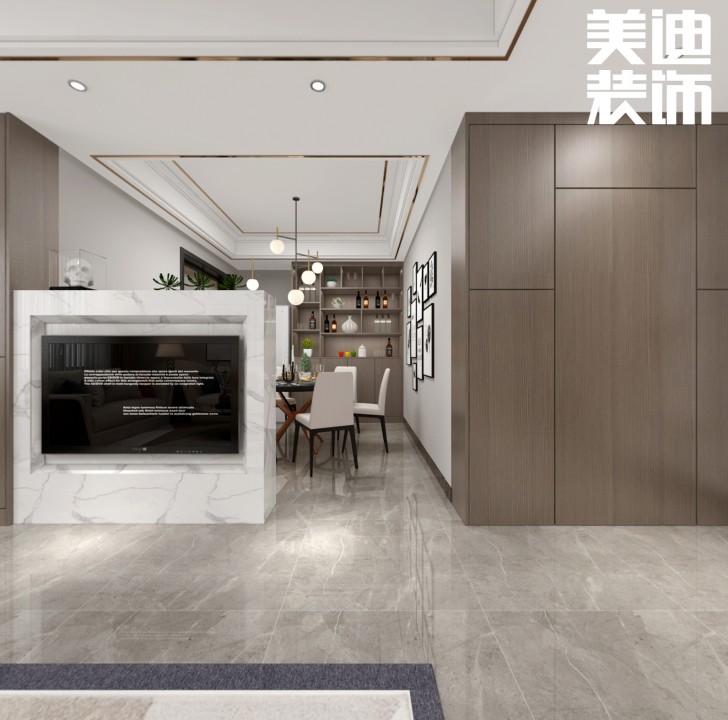 三湘小區120㎡現代輕奢風格案例效果圖--餐廳