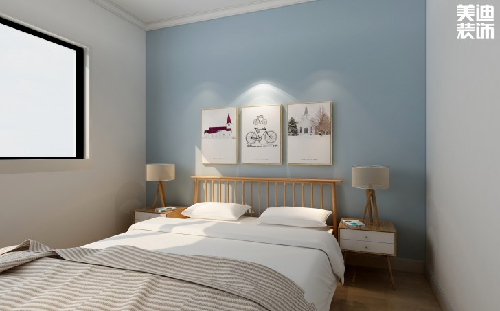 美萊美城市廣場97㎡北歐風(fēng)格案例效果圖--臥室