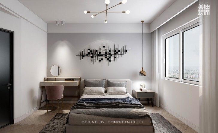 湘熙水郡110㎡北歐風格案例效果圖  