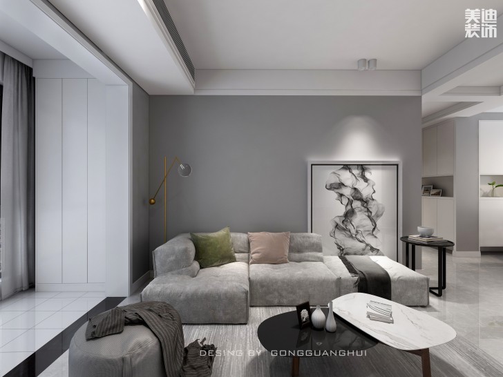 湘熙水郡110㎡北歐風格案例效果圖  