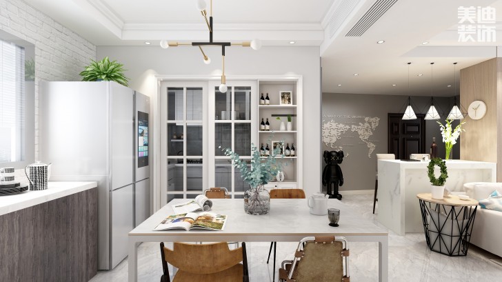 水墨林溪135㎡現(xiàn)代風格案例效果圖