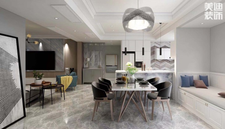 長盛嵐庭105㎡現代風格案例效果圖