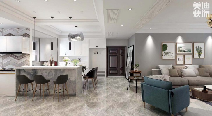 長盛嵐庭105㎡現代風格案例效果圖