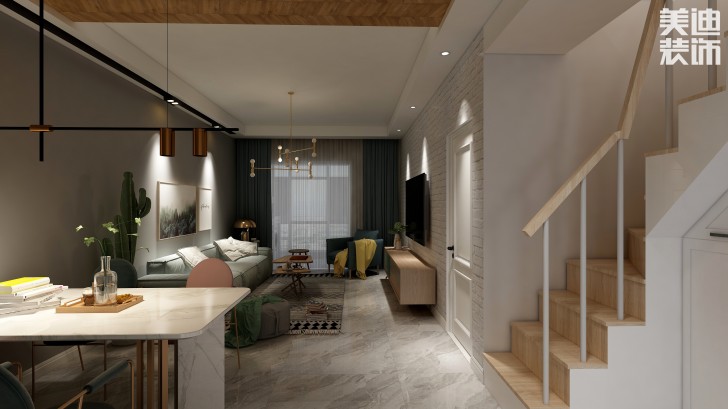 陽(yáng)光城98㎡北歐風(fēng)格案例效果圖