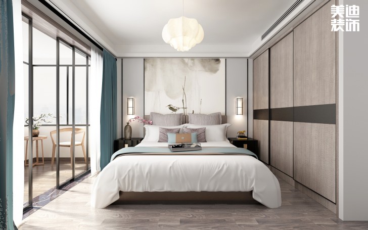 北城三角洲194平方米新中式風格案例效果圖--臥室