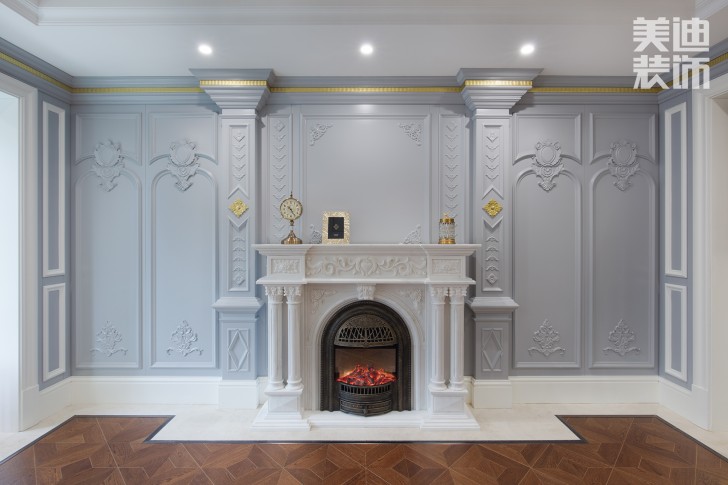 五礦沁園金城300平方米法式風格案例效果圖--客廳