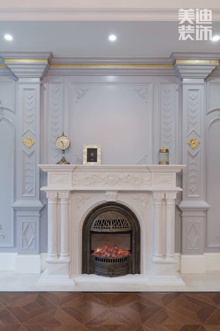 五礦沁園金城300平方米法式風格案例效果圖--客廳