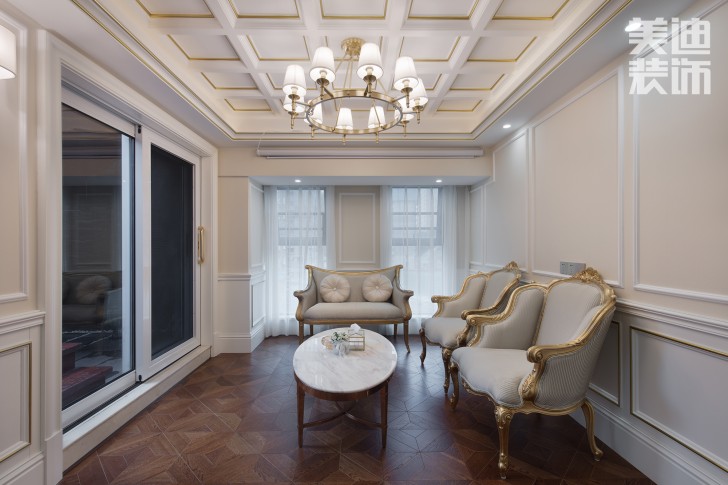 五礦沁園金城300平方米法式風格案例效果圖--客廳