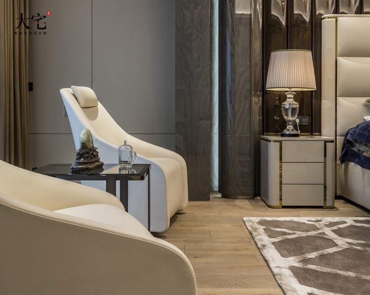 青竹湖曦園800平方米現(xiàn)代極簡(jiǎn)風(fēng)案例效果圖-臥室