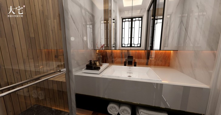 綠城高爾夫小鎮300平方米美式風格案例效果圖-衛生間