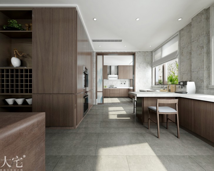 提亞納灣700平方米新中式風(fēng)格案例效果圖-過道