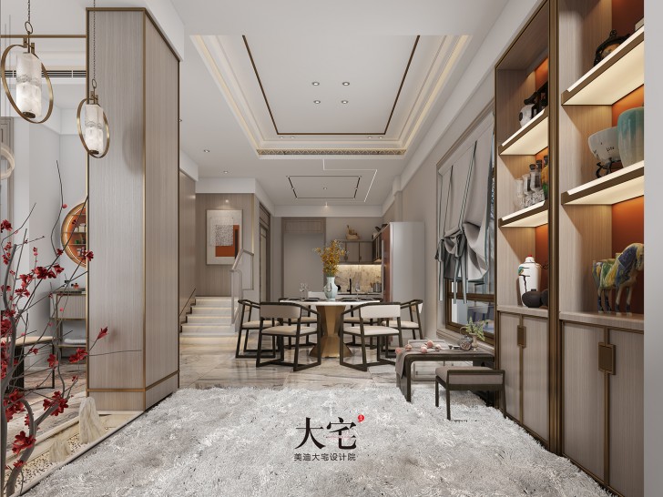 龍湖湘風(fēng)原著260平方米簡美風(fēng)格案例效果圖-餐廳